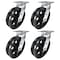 Hyw Products Heavy Duty Caster Set 8in V-Groove Wheels, 4 Swivel, 4PK 40-80S-A1-VG-4 - alternate 1