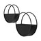 Homeroots Set of Two Black Metal Round Hanging Planters 608672 - alternate 2