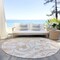 Homeroots 8' Coral Ivory And Peach Round Paisley Washable Indoor Outdoor Area Rug 588644 - alternate 2