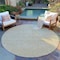 Homeroots 8' Beige Round Geometric Washable Indoor Outdoor Area Rug 607472 - alternate 2