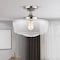 Jonathan Y Marfa 14" 1-Light Modern Farmhouse Schoolhouse Frosted Glass/Metal LED Semi Flush Mount, Nickel JYL7517D - alternate 5