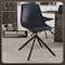 Leisuremod Markley Modern Leather Swival Dining Chair With Metal Legs in Black MSCBL-18-BL - alternate 3