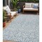 Homeroots 8' X 10' Denim Blue And Ivory Damask Washable Indoor Outdoor Area Rug 595136 - alternate 1