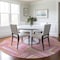 Homeroots 8' Blush Ivory And Orange Round Geometric Washable Indoor Outdoor Area Rug 598246 - alternate 2