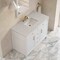 James Martin Vanities Bellshire 48" Single Vanity, Bright White w/ 3 CM Eternal Jasmine Pearl Silestone Top 660-V48-BW-3EJP - alternate 3