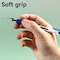 Deli Gel Pen 0.5mm, Blue Ink, Capped, Soft Grip, 12PK E6600S - alternate 2