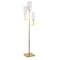 Homeroots 69" Brass Three Light Torchiere Floor Lamp With White Frosted Glass Rectangular Shade 523556 - alternate 1