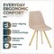 Leisuremod Markley Modern Leather Dining Chair With Gold Legs in Taupe, 4PK MCG18TP4 - alternate 4