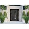 Vdomdoors Aluminum Door Cynex 6106 Dark Stone Entry Steel Metal Modern Painted W12+36+12xH80 Left Inswing CYNEX6106EXD-DARK-W12+36+12xH80-LH-I - alternate 2