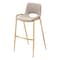 Homeroots Set of Two 30" Beige And Gold Faux Leather And Steel Low Back Bar Height Bar Chairs 555673 - alternate 1