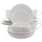 Elama Elle 18 Piece Porcelain Dinnerware Set with 2 Large Serving Bowls in White EL-ELLE - alternate 1