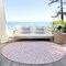 Homeroots 8' Pink And Ivory Round Damask Washable Indoor Outdoor Area Rug 595183 - alternate 2