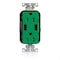 Leviton Lev-Lok TR Dup USB A-A 15A 125V Grn M56AA-N - alternate 1