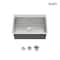 Wrightmaster 27 in. Drop-In Single Bowl 20 Gauge Silver Stainless Steel Kitchen Sink with Drain and Hook ZOR-02D271908 - alternate 1