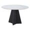 Homeroots 48" White and Black Sintered Stone and Steel Pedestal Base Round Dining Table 572234 - alternate 2