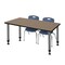 Regency Kee Adjustable Classroom Table W/ 2 Andy Stack Chairs, 60 in W, 24 in L, Noble Oak MT6024NOAPGY45NV - alternate 1