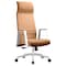 Leisuremod Aleen High-Back Office Chair in Upholstered Leather and Iron Frame, Swivel and Tilt, Acorn Brown AOT19LBRL - alternate 1