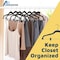 Lifemaster Velvet Skirt Hangers, Adjustable Clips, 360 Deg Swivel Hook, Non-Slip, Holds 10 lbs, Brown, 30PK LMVSH30BW - alternate 4