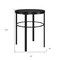 Homeroots 24" Black Wood And Steel Round End Table 544228 - alternate 4
