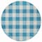 Homeroots 8' Teal Blue And Gray Round Plaid Washable Indoor Outdoor Area Rug 595441 - alternate 3
