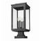 Z-Lite Hartwell 4-Light Outdoor Pier Mounted Fixture, 10 in W x 23.75 H, Sand Black 5019PHBS-SQPM-BK - alternate 3