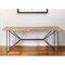 Homeroots 66" Natural and Black Solid Wood and Iron Abstract Base Console Table 380246 - alternate 3