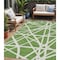 Homeroots 5' X 8' Green And Ivory Geometric Washable Indoor Outdoor Area Rug 600445 - alternate 1