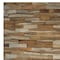 Homeroots Brown 3D Embossed Abstract Brushed Teak Reclaimed Wood Decorative Wall Panels 617480 - alternate 2