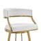 Armen Living Saturn 30in Swivel Bar Stool with Gold Brushed Stainless Steel and White Faux Leather LCSNSWBABGLWH30 - alternate 5
