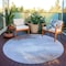 Homeroots 8' Sky Blue Gray And Ivory Round Abstract Washable Indoor Outdoor Area Rug 616858 - alternate 3