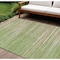 Homeroots 10' X 14' Green Beige And Ivory Striped Washable Indoor Outdoor Area Rug 597240 - alternate 1