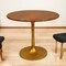 Homeroots 36" Brown And Gold Rounded Solid Wood And Iron Pedestal Base Dining Table 517767 - alternate 3