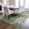 Homeroots 3' X 5' Green And Gray Striped Washable Indoor Outdoor Area Rug 596668 - alternate 2