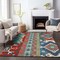 Homeroots 5' X 8' Red Pink And Teal Blue Aztec Washable Indoor Outdoor Area Rug 598503 - alternate 4