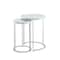 Homeroots Set of Two 22" Silver and White Marble Round Nested Tables 543884 - alternate 4