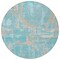 Homeroots 8' Teal Blue Aqua And Taupe Round Geometric Washable Indoor Outdoor Area Rug 589436 - alternate 2