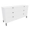 Homeroots 59" White and Black Six Drawer Double Dresser 490829 - alternate 1