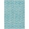 Homeroots 3' X 5' Teal Blue And Ivory Geometric Washable Indoor Outdoor Area Rug 583390 - alternate 4