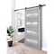 Sartodoors Sturdy Barn Door Frosted Glass Grey 32x80 Solid Core Modern Interior VEREGIO7455BD-B-GRE-32 - alternate 1
