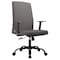 Leisuremod Evander Office Chair in Upholstered Leather & Iron Frame, Adjustable Height, Swivel & Tilt, Grey EO19GRL - alternate 1