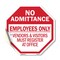 Signmission No Admittance Employees Only Vendor, 10 Inch X 10 Inch, Vinyl Decal OC-D-10-74 - alternate 1