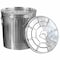 Gardenised 12 gal Round Outdoor Can, Silver, Galvanized Steel, 16 in QI004752 - alternate 1
