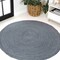 Jonathan Y Zara Braided Coastal Cottage Round Jute Blue 5 ft Round Area Rug RNF116C-5R - alternate 1
