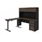 Bestar Connexion Height Adjustable L-Desk with Hutch, Antigua/Black 93886-000052 - alternate 1