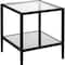 Homeroots 22" Black And Clear Glass And Steel Square Mirrored End Table With Shelf 544191 - alternate 3