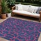 Homeroots 9' X 12' Navy Blue And Dark Pink Geometric Washable Indoor Outdoor Area Rug 599224 - alternate 1