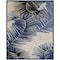 Homeroots 5' X 7' Navy Blue Ivory And Black Palm Leaf Indoor Outdoor Area Rug 550534 - alternate 1