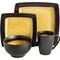 Gibson Elite Ocean Paradise 16 Piece Soft Square Stoneware Dinnerware Set in Amber 101783.16RM - alternate 3