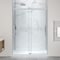 Anzzi 76'' x 57-60'' Sliding Frameless Shower Door in Brushed Nickel with Alcove Center Drain Shower Base SD-5902201C-BN - alternate 4