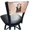 Holland Bar Stool Co 36" Blk Wrinkle Marshall Swivel Bar Stool, Laser Engraved Back L03836BWMedMplAMrshllBlkVinyl - alternate 1
